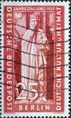 A postage stamp from Germany, Berlin showing Uta, Margravine of MeiÃÅ¸en, donor figure in the Naumburg